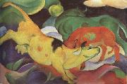 Franz Marc Cows,Yellow,Red Green (mk34) oil painting reproduction